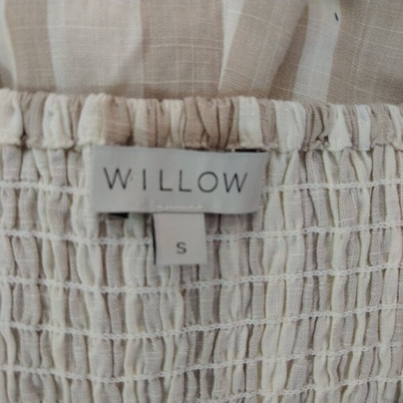Willow Jumpsuit Tie Front Smocked Beige Cream Size Small - Picture 3 of 3